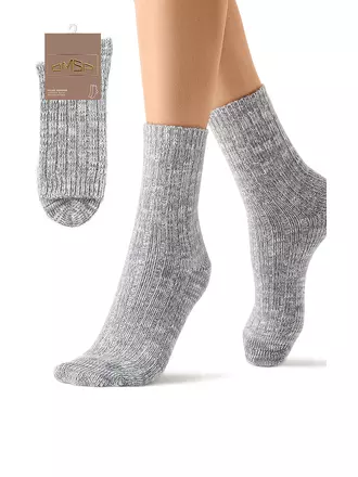 Высокие женские зимние носки с люрексом omsa comfort 353 grigio, , 35-38 (23-25), OMSA, - 1