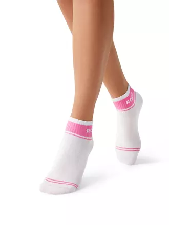 Короткие носки унисекс со сленговыми надписями omsa freestyle 619 bianco/rosa, , 42-44 (27-29), OMSA, - 1