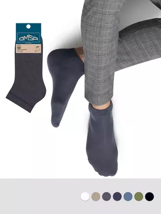 Мужские всесезонные укороченные носки omsa eco 402 grigio scuro, , 42-44 (27-29), OMSA, - 1