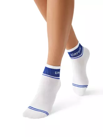 Короткие носки унисекс со сленговыми надписями omsa freestyle 619 bianco/blu, , 45-47 (29-31), OMSA, - 1