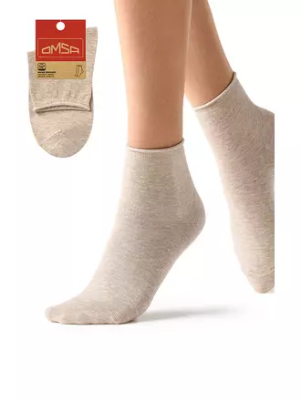 Женские высокие носки с люрексом omsa eco 256 beige melange, , 39-41 (25-27), OMSA, - 1
