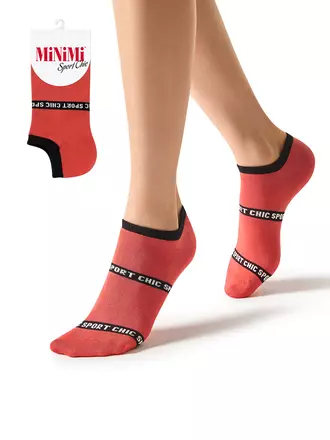Женские укороченные носки c контрастным принтом minimi sport chic 4300 terracotta, , 39-41 (25-27), MINIMI, - 1