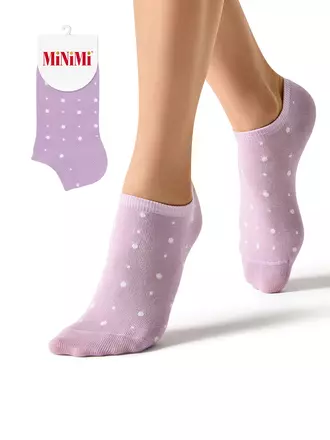 Женские укороченные носки из хлопка в горошек minimi trend 4203 lilla, , 35-38 (23-25), MINIMI, - 1