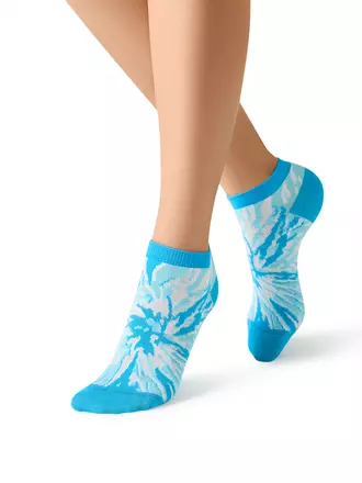 Укороченные женские носки с абстрактным рисунком minimi trend 4218 turchese/multicolor, , 39-41 (25-27), MINIMI, - 1