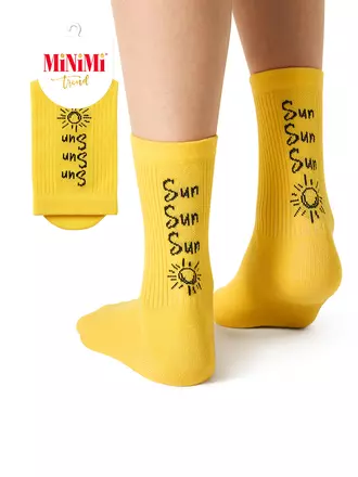 Высокие женские носки с актуальным рисунком minimi trend 4216 giallo, , 39-41 (25-27), MINIMI, - 1