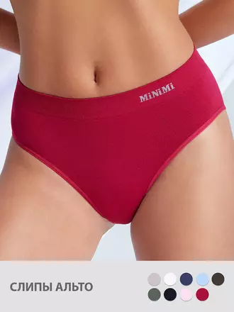 Бесшовные трусы женские слипы minimi ma222 slip alto rubino, , 50/52 (XL/2XL), MINIMI, - 1