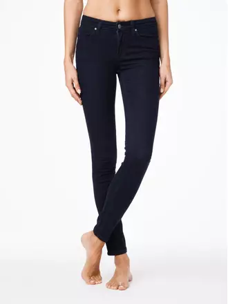 Моделирующие женские джинсы skinny со средней посадкой 623-100r темно-синий, , 170-90/XS, CONTE ELEGANT, - 1