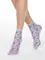 Женские тонкие носки FANTASY с имитацией цветочной вышивки blue-violet