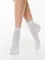 Носки женские CLASSIC из вискозы с глянцевым рисунком и декоративной прозрачной сеткой  491 белый