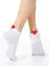 Короткие женские хлопковые носки с пикотом-«сердечком»  221 белый