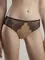 Трусы женские «слип» со средней линией талии SATIN TP3127 карамель с черным