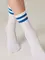 Носки женские хлопковые с яркими полосками из люрекса ACTIVE 157 белый-синий