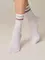 Носки женские хлопковые с яркими полосками из люрекса ACTIVE 157 белый-светло-серый