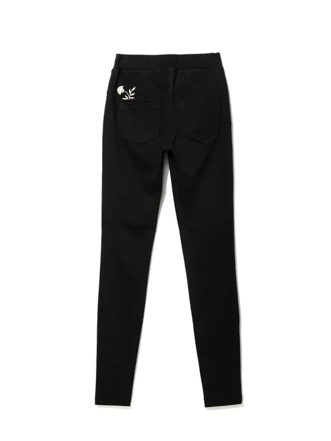 Ультраэластичные джеггинсы с металлической вышивкой flores nero, 18С-556ТСП, 164-90/XS, CONTE ELEGANT,  - 6