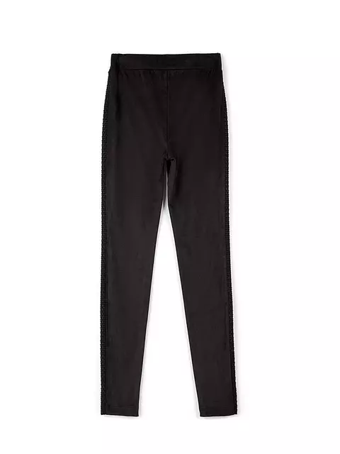 Ультрамодные леггинсы из искусственной замши c лампасами velvet chic nero, 18С-564ТСП, 170-94/S, CONTE ELEGANT,  - 6