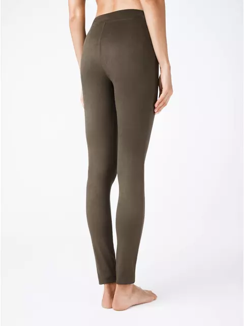 Ультрамягкие леггинсы из искусственной замши velvet khaki, 18С-563ТСП, 170-98/M, CONTE ELEGANT,  - 4