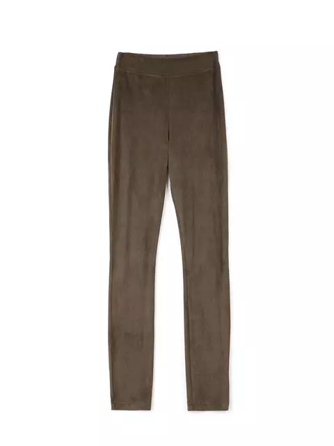 Ультрамягкие леггинсы из искусственной замши velvet khaki, 18С-563ТСП, 170-98/M, CONTE ELEGANT,  - 5