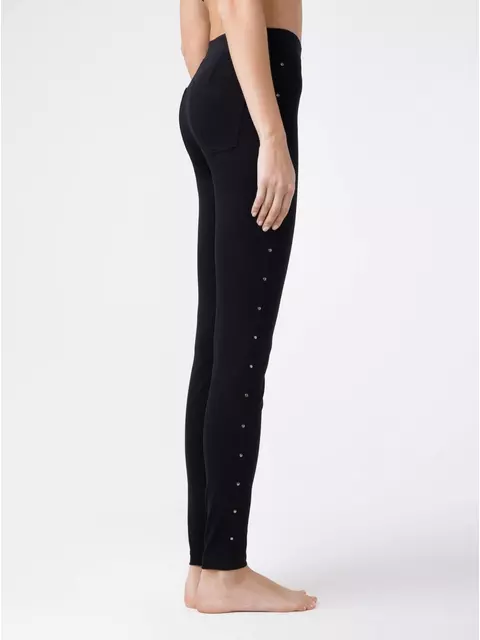 Джеггинсы женские с металлическим декором cher black, 18С-692ТСП, 164-90/XS, CONTE ELEGANT,  - 2