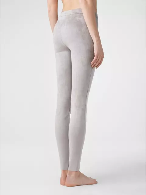 Леггинсы женские из искусственной замши с высокой посадкой conte desire lux silver cloud, , 170-90/XS, CONTE ELEGANT, - 2