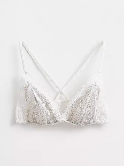 Бюстье с треугольными чашками из кружева и сетки romantic story lbe 1263 off-white, 20С-1207ТСП, 170-96/L, CONTE ELEGANT,  - 5