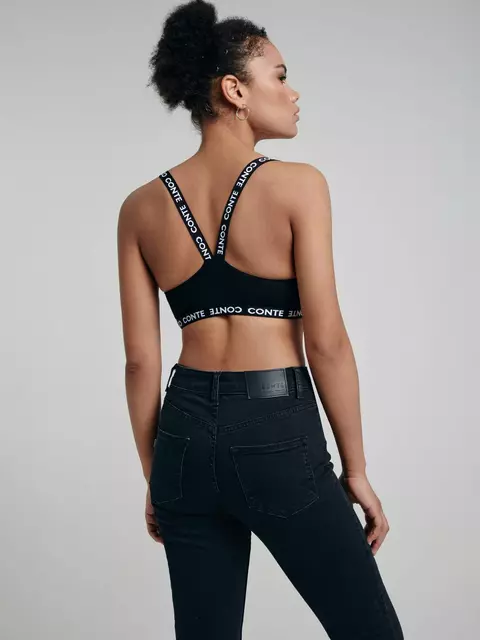 Бюстье из хлопка с v-образными бретелями fit day lbe 1504 black, , 170-84/XS, CONTE ELEGANT, - 3