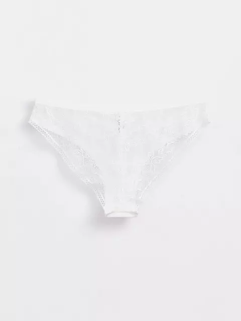 Трусы женские «бикини» из хлопка с кружевом light day lb 1271 off-white, , 98/M, CONTE ELEGANT, - 1