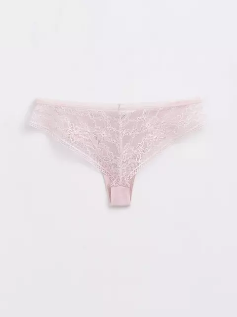 Трусы женские «бразилиана» из хлопка с кружевом light day lbr 1275 light pink, 20С-1219ТСП, 90/XS, CONTE ELEGANT,  - 2