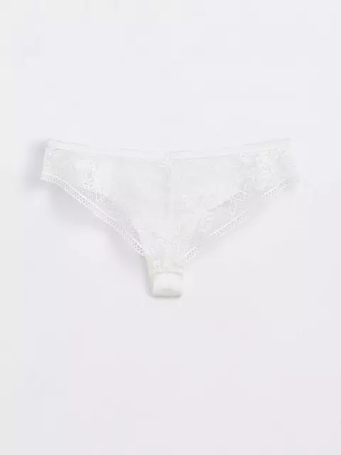 Трусы женские «бразилиана» из хлопка с кружевом light day lbr 1275 off-white, 20С-1219ТСП, 90/XS, CONTE ELEGANT,  - 3