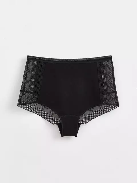 Трусы женские «бикини» из хлопка с итальянским кружевом demure lb 1277 black, 20С-1252ТСП, 90/XS, CONTE ELEGANT,  - 4