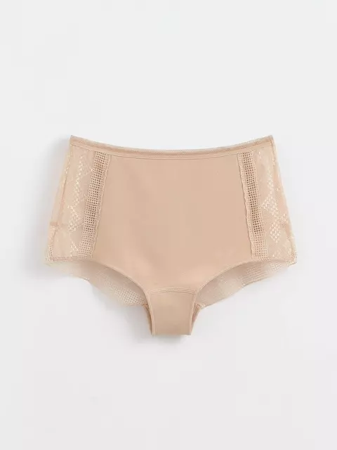 Трусы женские «бикини» из хлопка с итальянским кружевом demure lb 1277 skin, 20С-1252ТСП, 90/XS, CONTE ELEGANT,  - 3