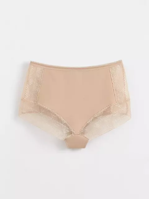 Трусы женские «бикини» из хлопка с итальянским кружевом demure lb 1277 skin, 20С-1252ТСП, 90/XS, CONTE ELEGANT,  - 4