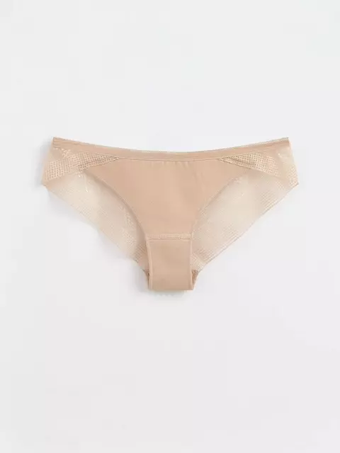 Трусы женские «бразилиана» из хлопка с итальянским кружевом demure lbr 1281 skin, 20С-1256ТСП, 94/S, CONTE ELEGANT,  - 3