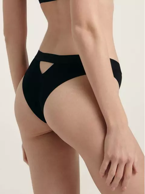 Трусы женские «бразилиана» из бамбука с вырезом сзади new luxuries lbr 1870 black, , 90/XS, CONTE ELEGANT, - 3