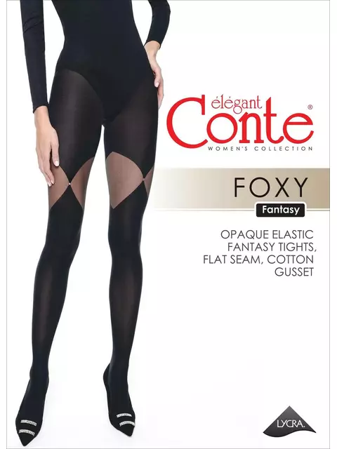 Колготки женские conte fantasy foxy grafit, , 2, CONTE ELEGANT, - 1