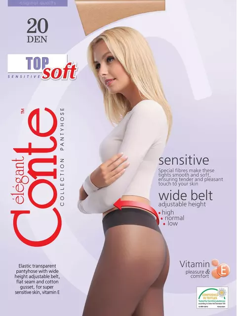 Колготки женские conte top soft 20 den grafit, 14С-36СП, 4, CONTE ELEGANT,  - 2
