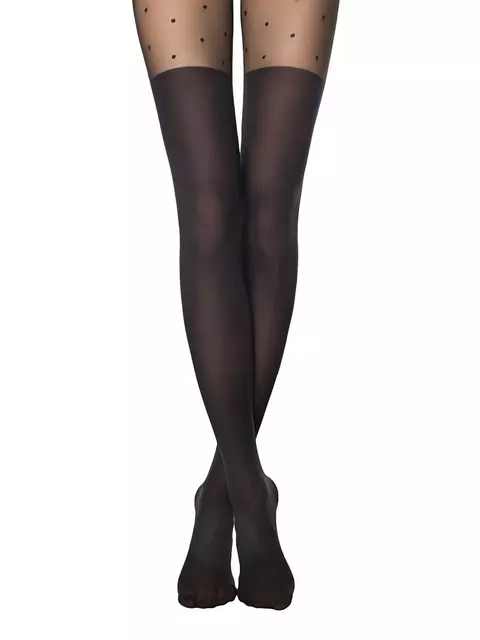 Колготки в горошек с имитацией гольфинов sensation nero, 18С-15СП, 2, CONTE ELEGANT,  - 2