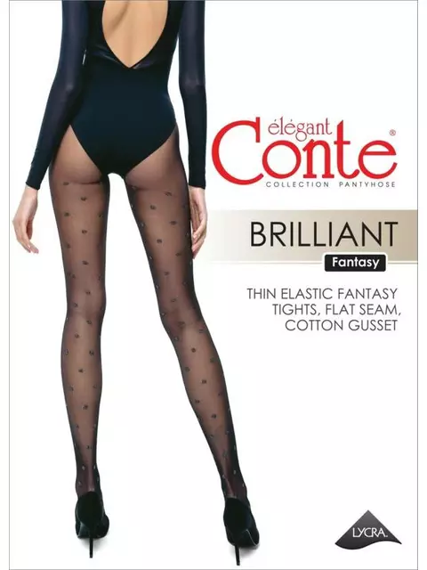 Колготки женские в горошек с люрексом brilliant grafit, 19С-8СП, 2, CONTE ELEGANT,  - 2