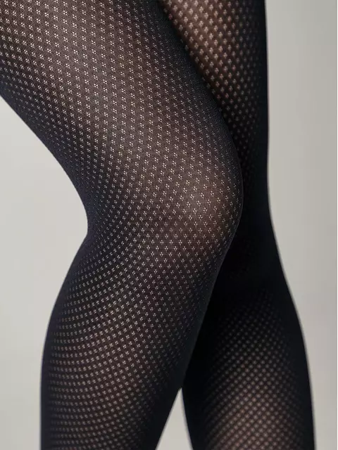 Колготки conte twist с ажурным рисунком «ромбы» nero, 21С-5СП, 2, CONTE ELEGANT,  - 3