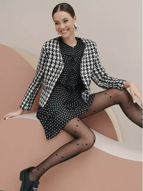 Колготки женские в точку и сердечки love story nero, 21С-100СП, 4, CONTE ELEGANT,  - 3