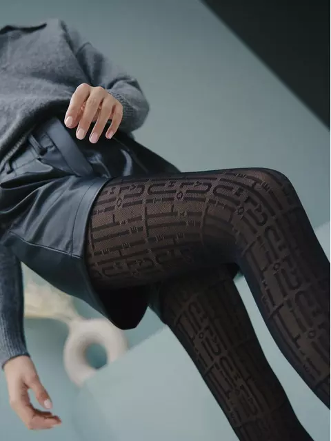 Колготки женские с рисунком «буквы» art nero, 21С-95СП, 4, CONTE ELEGANT,  - 3