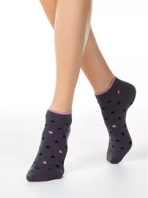 Короткие женские носки esli classic 224 темно-серый, , 36-37 (23), ESLI, - 1