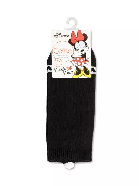 Женские короткие хлопковые носки с рисунками ©disney и пикотом-«язычком» 209 черный, 20С-1СПМ, 38-39 (25), CONTE ELEGANT,  - 2