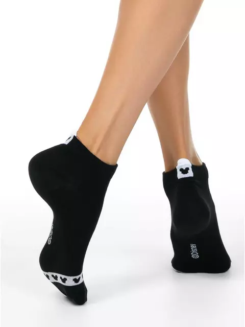 Женские короткие хлопковые носки с рисунками ©disney и пикотом-«язычком» 209 черный, 20С-1СПМ, 38-39 (25), CONTE ELEGANT,  - 4