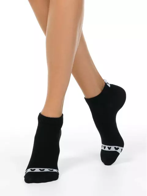 Женские короткие хлопковые носки с рисунками ©disney и пикотом-«язычком» 209 черный, 20С-1СПМ, 38-39 (25), CONTE ELEGANT,  - 5