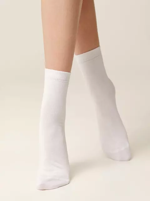 Классические женские носки из органического хлопка biofil® 000 белый, 21С-107СП, 25, CONTE ELEGANT,  - 2