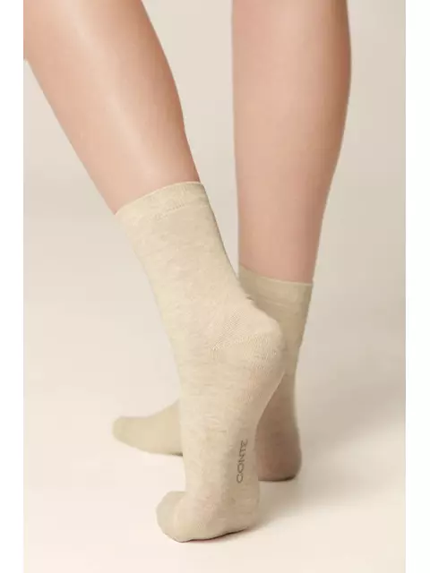 Классические женские носки из органического хлопка biofil® 000 бежевый, 21С-107СП, 38-39 (25), CONTE ELEGANT,  - 2