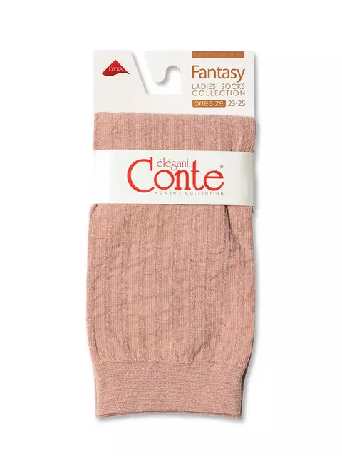 Носки женские conte fantasy в полоску с люрексом dusty rose, 19С-25СП, 36-39 (23-25), CONTE ELEGANT,  - 3