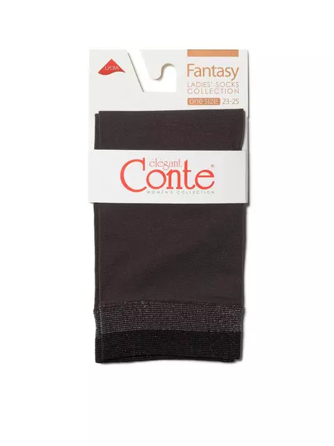Носки женские conte fantasy с сияющим бортиком из двухцветного люрекса grafit, 19С-26/1СП, 36-39 (23-25), CONTE ELEGANT,  - 3