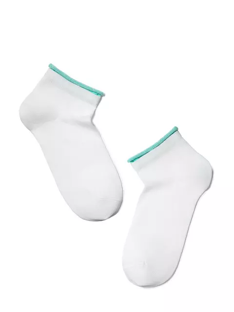 Носки женские conte active (декор. резинка) 035 белый-бледно-бирюзовый, 12С-32СП, 36-38 (23-25), CONTE ELEGANT,  - 2