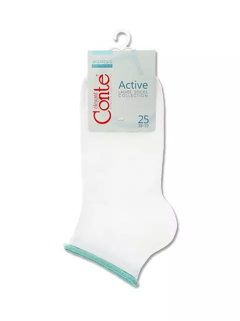 Носки женские conte active (декор. резинка) 035 белый-бледно-бирюзовый, 12С-32СП, 36-38 (23-25), CONTE ELEGANT,  - 3